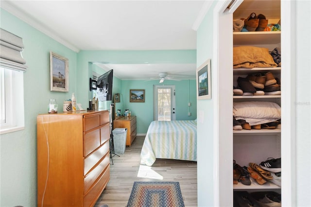 bedroom featuring light wood-type flooring