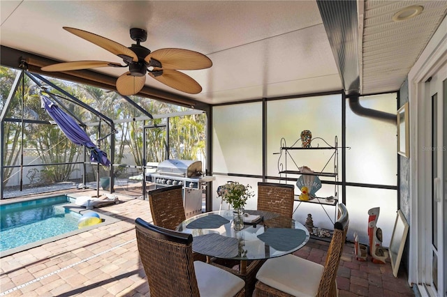 sunroom with plenty of natural light