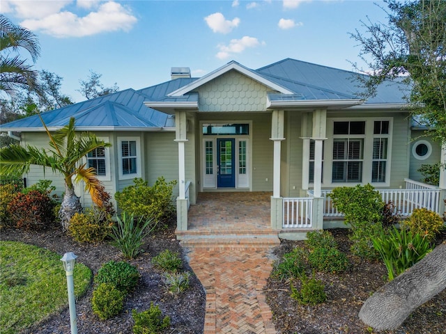 view of front of house with covered porch