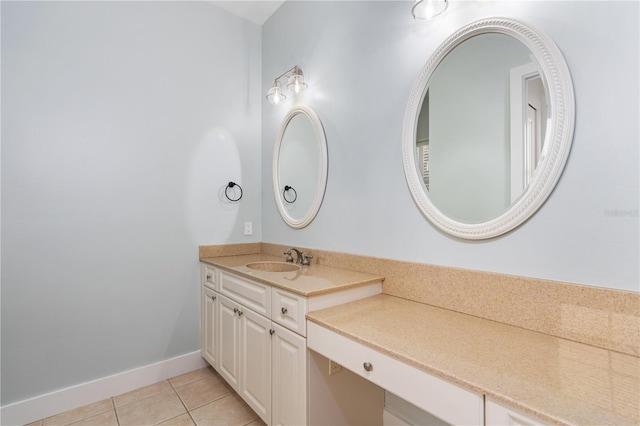 bathroom featuring vanity and tile patterned flooring