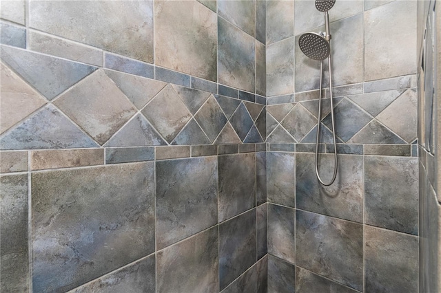 interior details with tiled shower