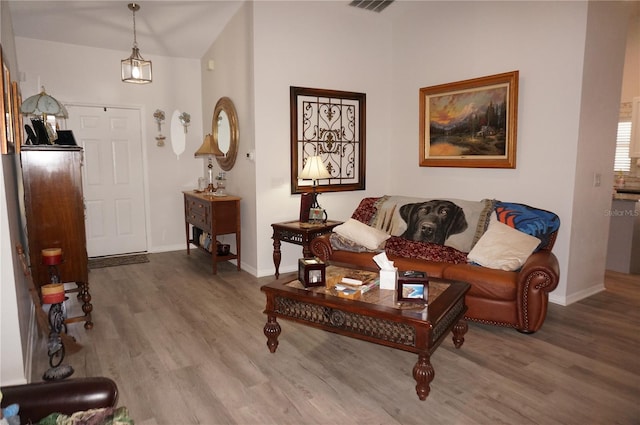 interior space with hardwood / wood-style flooring