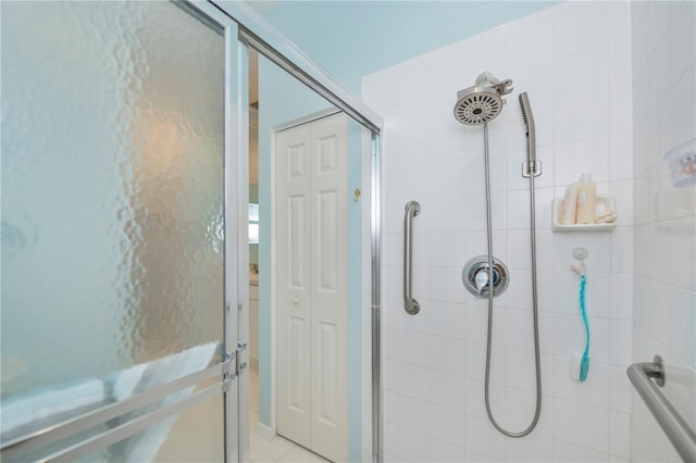 bathroom with an enclosed shower