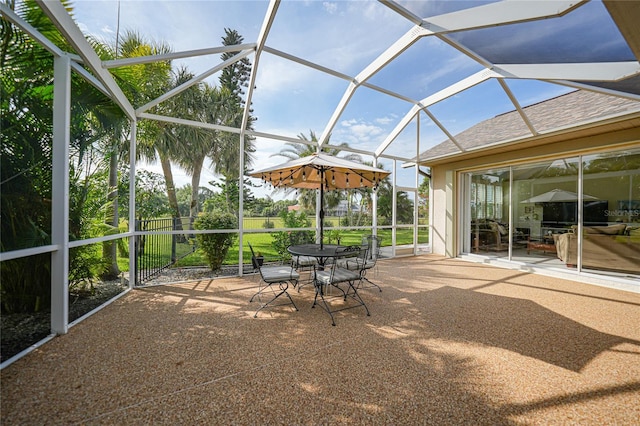 view of unfurnished sunroom