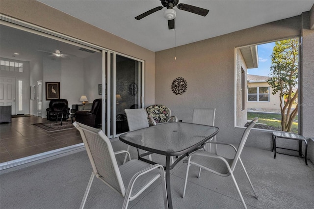 view of patio / terrace with ceiling fan