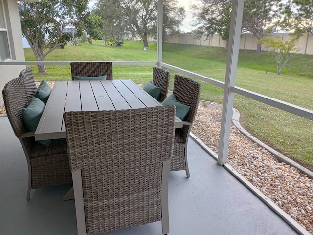 view of sunroom