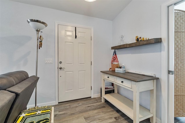 entrance foyer with light hardwood / wood-style flooring