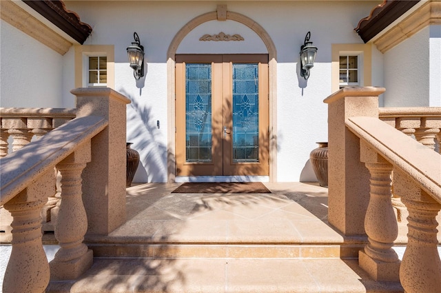 view of exterior entry with french doors