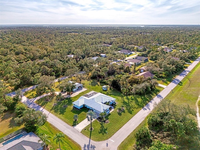 aerial view with a forest view