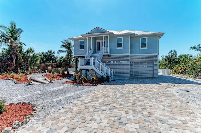 beach home with covered porch