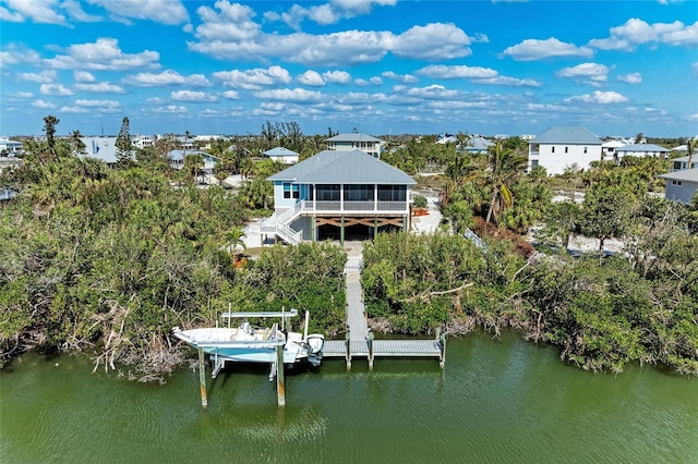exterior space featuring a water view