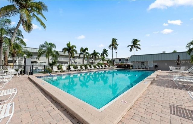 view of pool featuring a patio