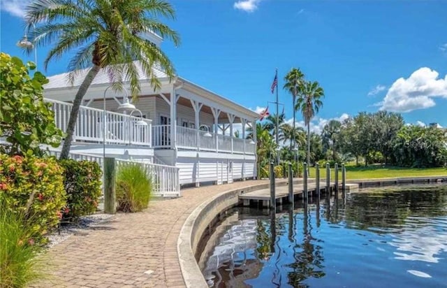 view of property's community with a water view