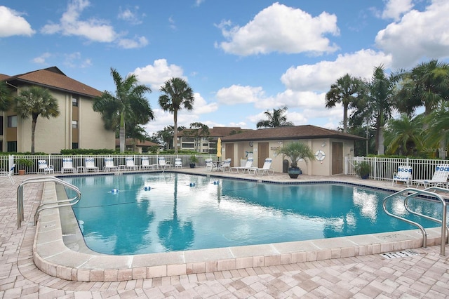 view of pool featuring a patio area