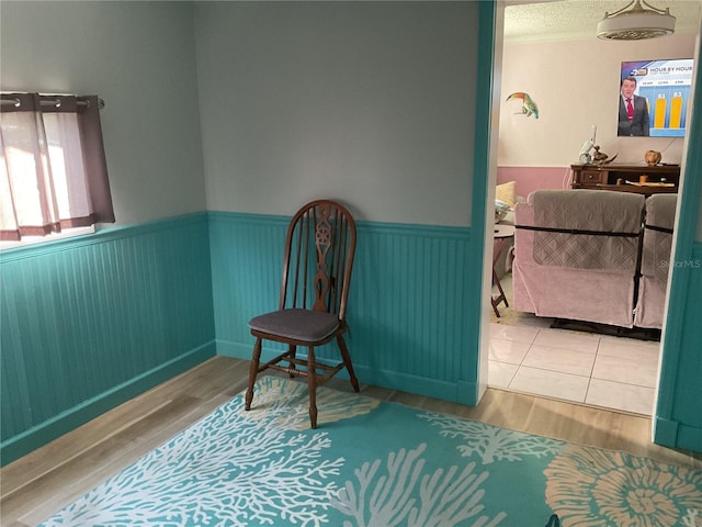 12077 Maryland Ave, Punta Gorda, FL 33955 - living area with hardwood / wood-style flooring and a textured ceiling