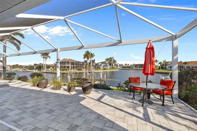 3415 Tripoli Blvd, Punta Gorda, FL 33950 - view of patio / terrace with a water view and a lanai