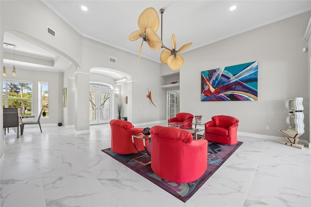 3415 Tripoli Blvd, Punta Gorda, FL 33950 - living room with ornamental molding and a towering ceiling