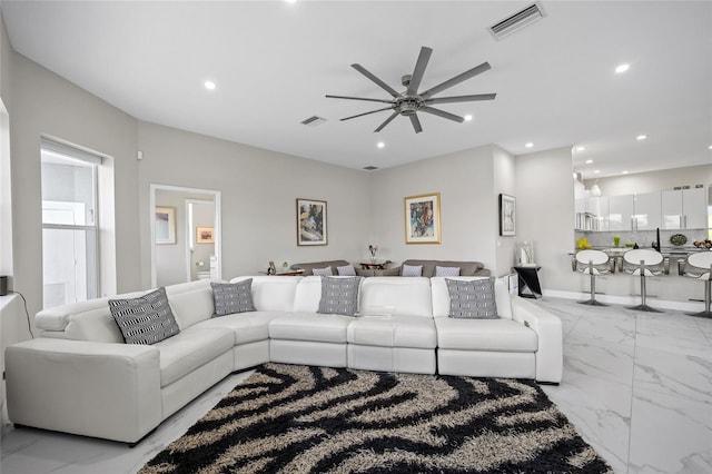 3415 Tripoli Blvd, Punta Gorda, FL 33950 - living room featuring ceiling fan