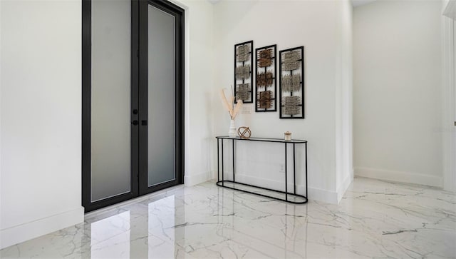 hallway featuring french doors