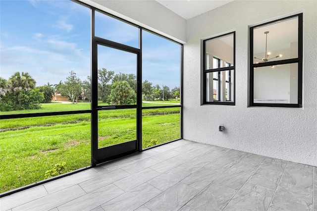 view of unfurnished sunroom