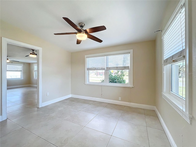 empty room with light tile patterned floors