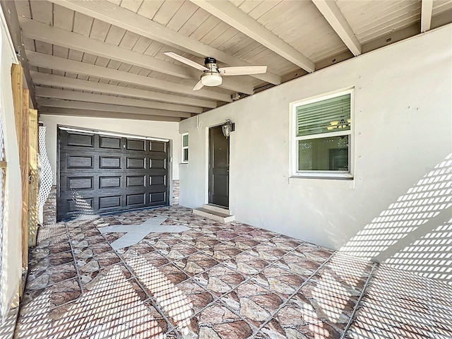 view of patio / terrace with ceiling fan