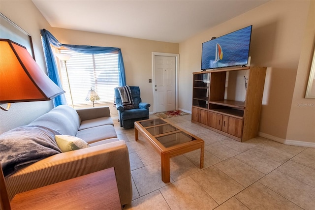 view of tiled living room