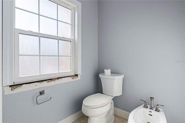 bathroom featuring a bidet and toilet