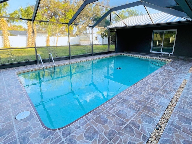 4128 Durant St, Port Charlotte, FL 33948 - view of pool featuring a patio area and a lanai