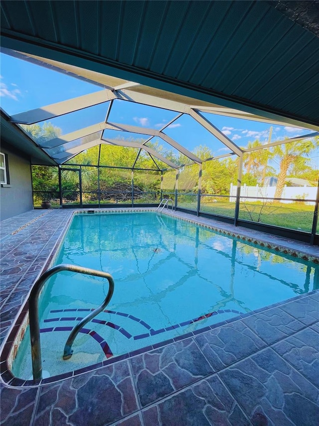 4128 Durant St, Port Charlotte, FL 33948 - swimming pool with glass enclosure and a patio area