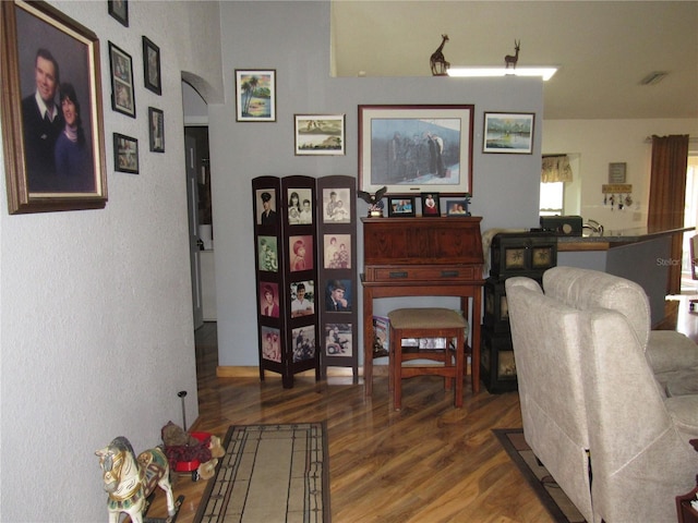 interior space featuring wood-type flooring