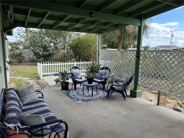 view of patio / terrace with an outdoor hangout area