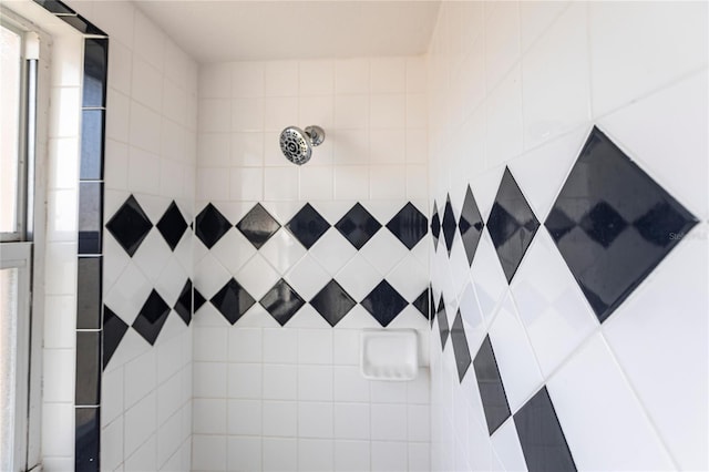 room details with a tile shower