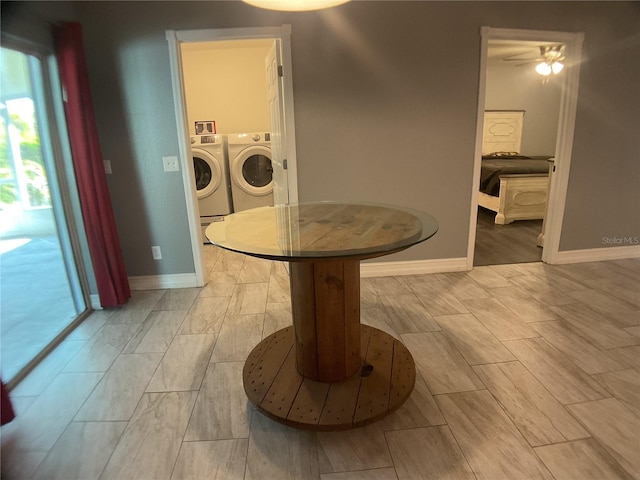 interior space featuring washer and clothes dryer