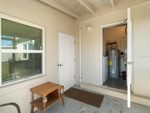 property entrance with water heater