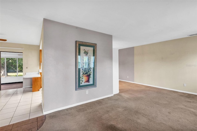 view of carpeted spare room