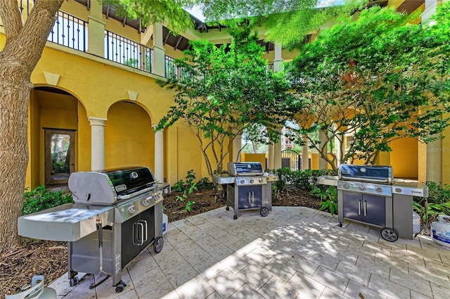 view of patio featuring area for grilling