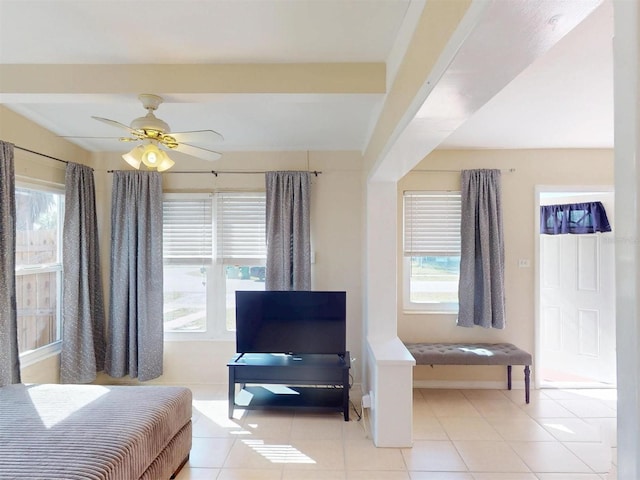 21456 Holdern Ave, Port Charlotte, FL 33952 - tiled bedroom with beam ceiling and multiple windows
