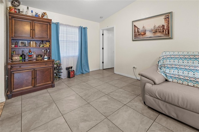 sitting room with light tile patterned flooring