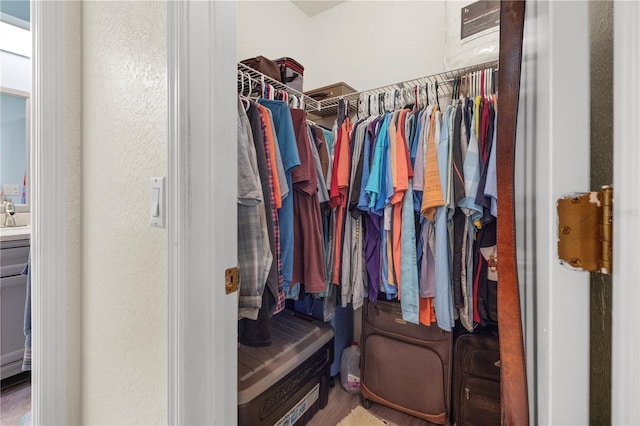 view of walk in closet