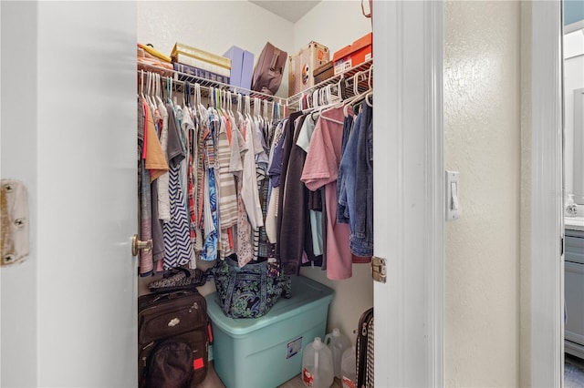 view of walk in closet