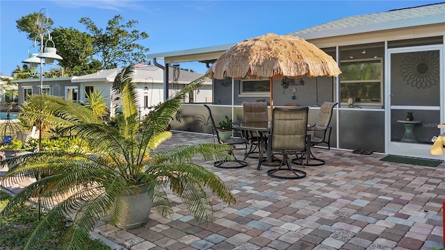 view of patio with outdoor dining area