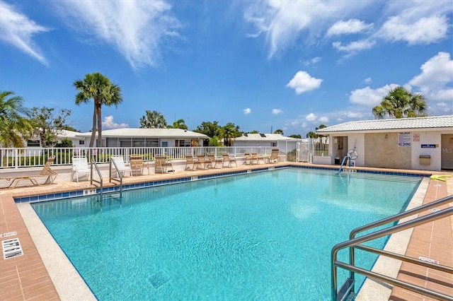 view of pool featuring a patio