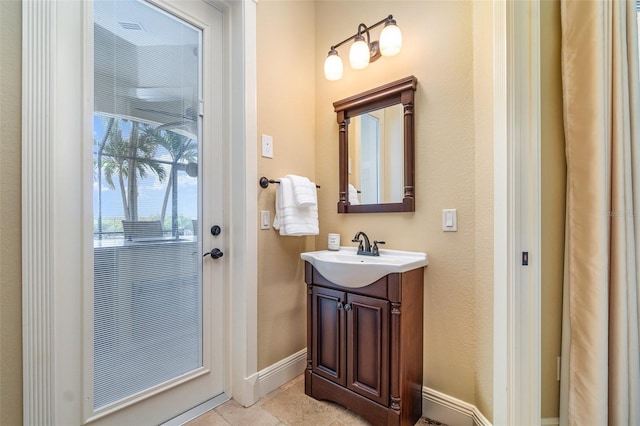 bathroom featuring vanity and tile patterned floors