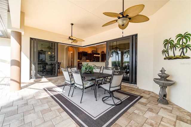 view of patio / terrace with ceiling fan