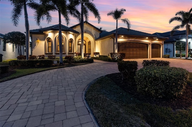 view of front of house with a garage