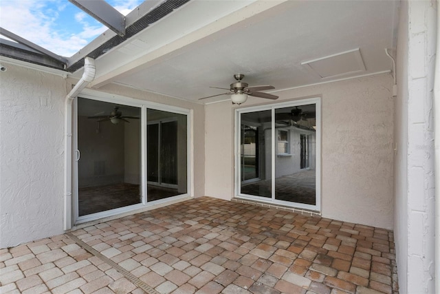 view of patio / terrace with ceiling fan