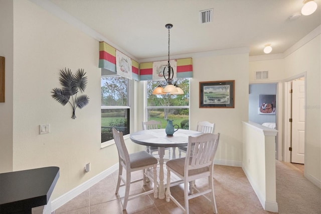 view of tiled dining room