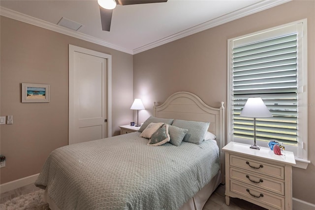 17122 Barcrest Ln, Punta Gorda, FL 33955 - bedroom featuring ornamental molding and ceiling fan