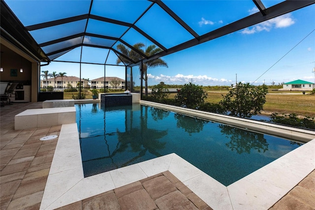17122 Barcrest Ln, Punta Gorda, FL 33955 - view of swimming pool with a patio, a pool with connected hot tub, and a lanai